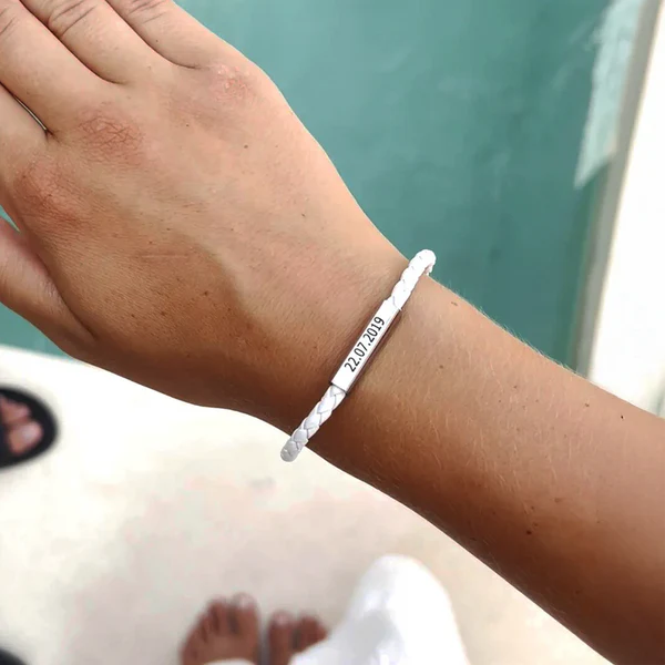 Bracelets de couple en cuir magnétique