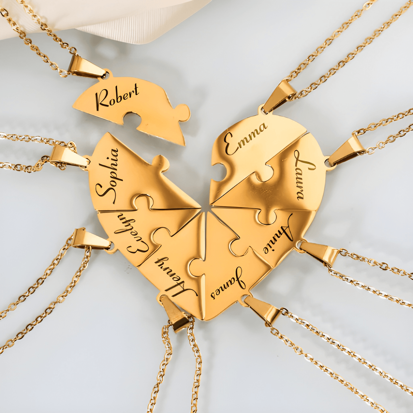 Collier Puzzle Cœur