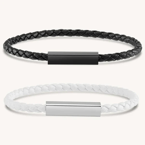 Bracelets de couple en cuir magnétique