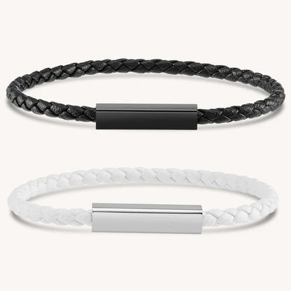 Bracelets de couple en cuir magnétique