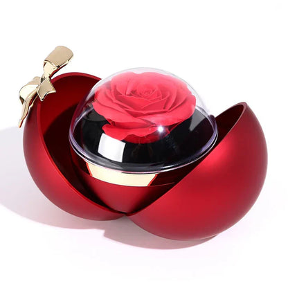 Caixa Presente Rosa Eterna – Colar de Duplo Coração Gravado