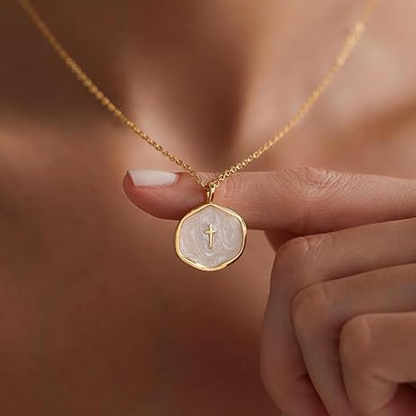 Cross Necklace for Women-Dainty Gold Plated Cross Pendant