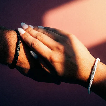 Bracelets de couple en cuir magnétique