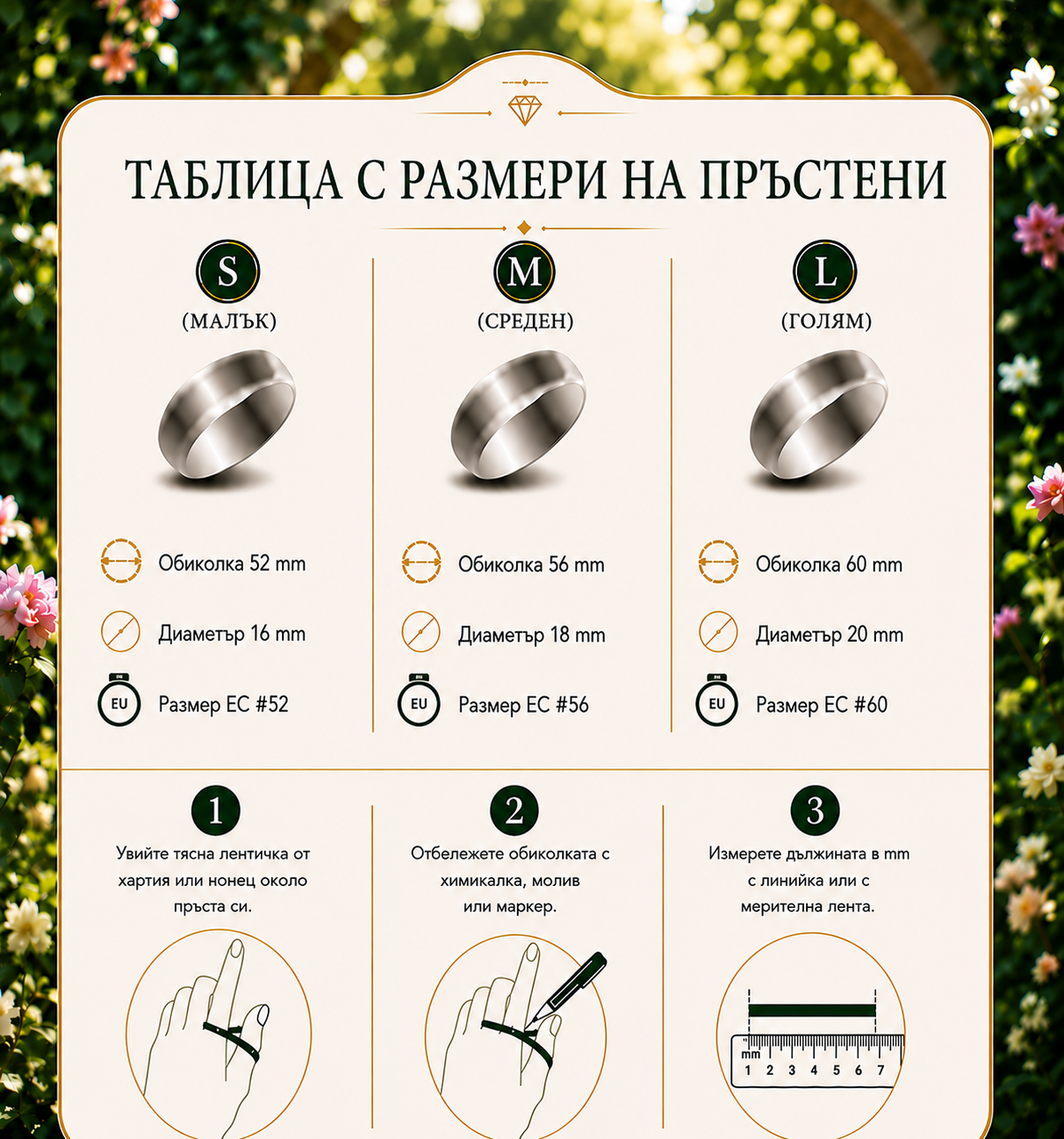 Пръстен сърце с два рождени камъка