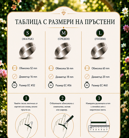 Пръстен сърце с два рождени камъка