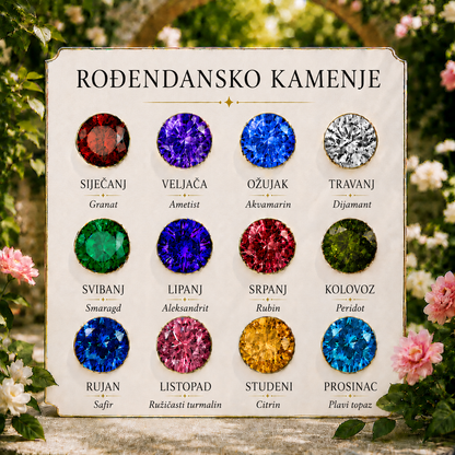 Prsten sa srcem i dva kamena rođenja