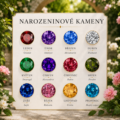 Prsten se srdcem ze dvou kamenů narození