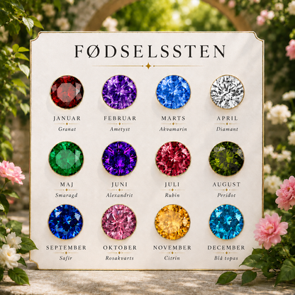 Ring med To Fødselssten i Hjerteform