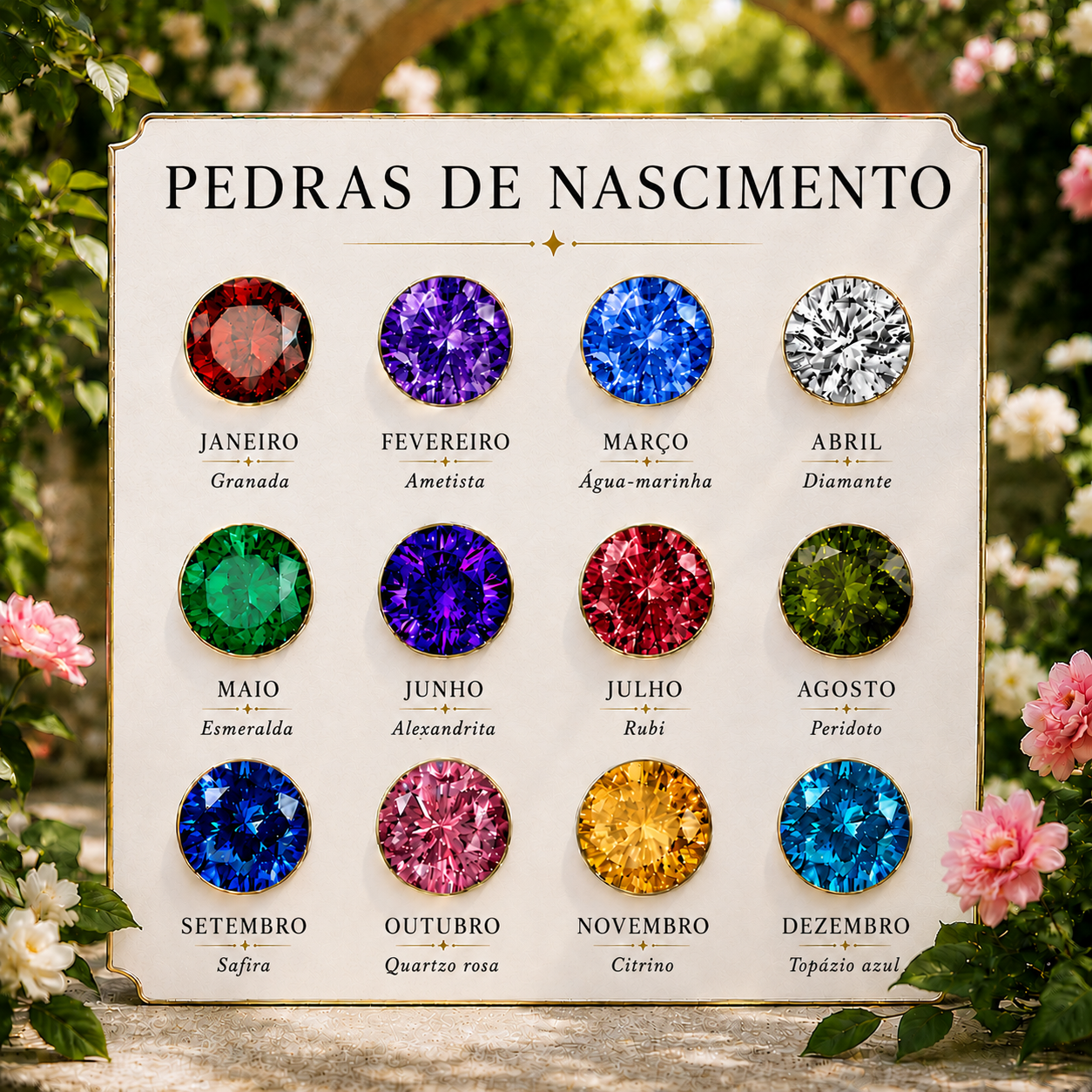 Anel Coração com Duas Pedras de Nascimento